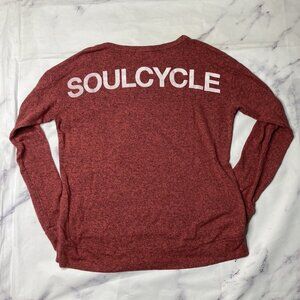 Soul Cycle Lightweight Sweatshirt Womens Size Small Red Marled Knit Crewneck M53
